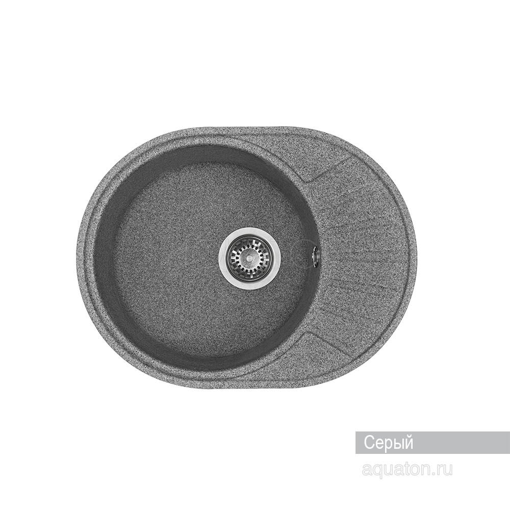 Мойка для кухни из литого мрамора серая 44х57см AQUATON Чезана 1A711232CS230