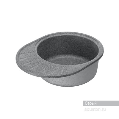Мойка для кухни из литого мрамора серая 44х57см AQUATON Чезана 1A711232CS230