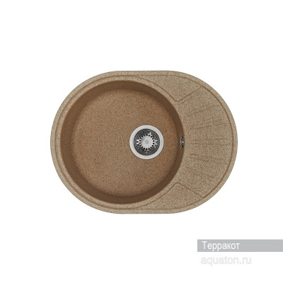Мойка для кухни из литого мрамора терракот 44х57см AQUATON Чезана 1A711232CS270