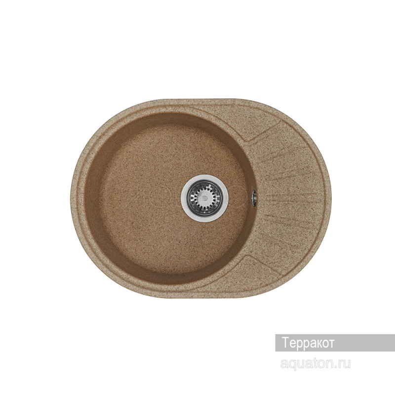 Мойка для кухни из литого мрамора терракот 44х57см AQUATON Чезана 1A711232CS270