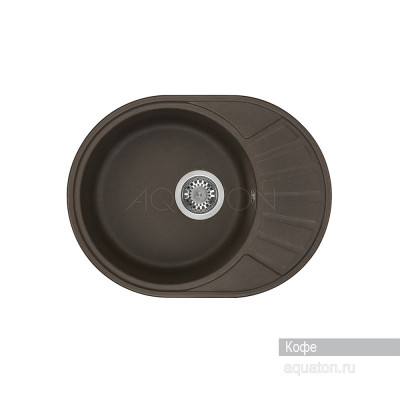 Мойка для кухни из литого мрамора кофе 44х57см AQUATON Чезана 1A711232CS280