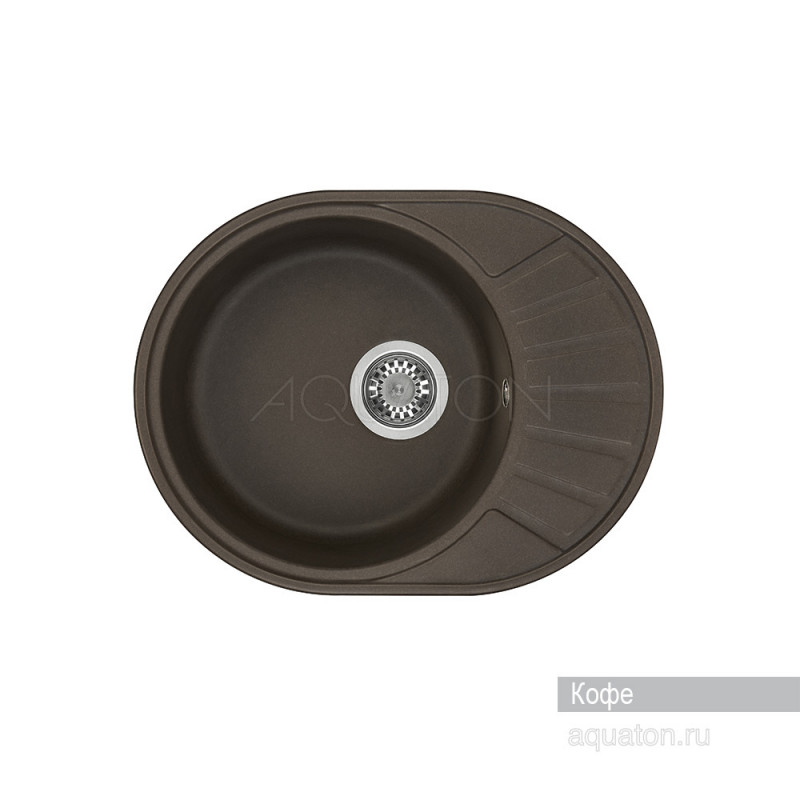 Мойка для кухни из литого мрамора кофе 44х57см AQUATON Чезана 1A711232CS280