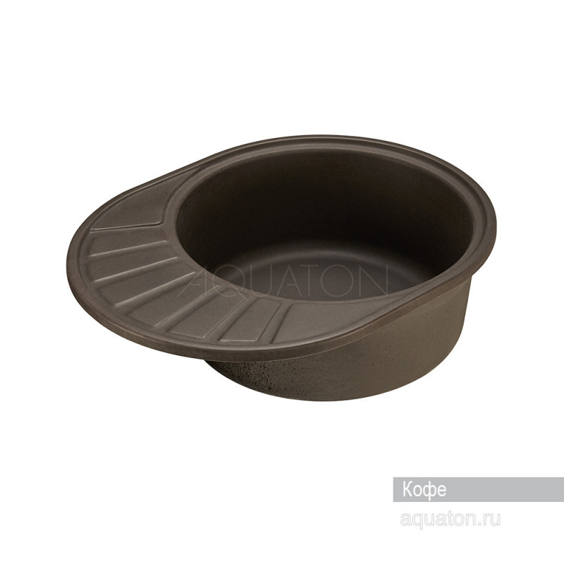 Мойка для кухни из литого мрамора кофе 44х57см AQUATON Чезана 1A711232CS280