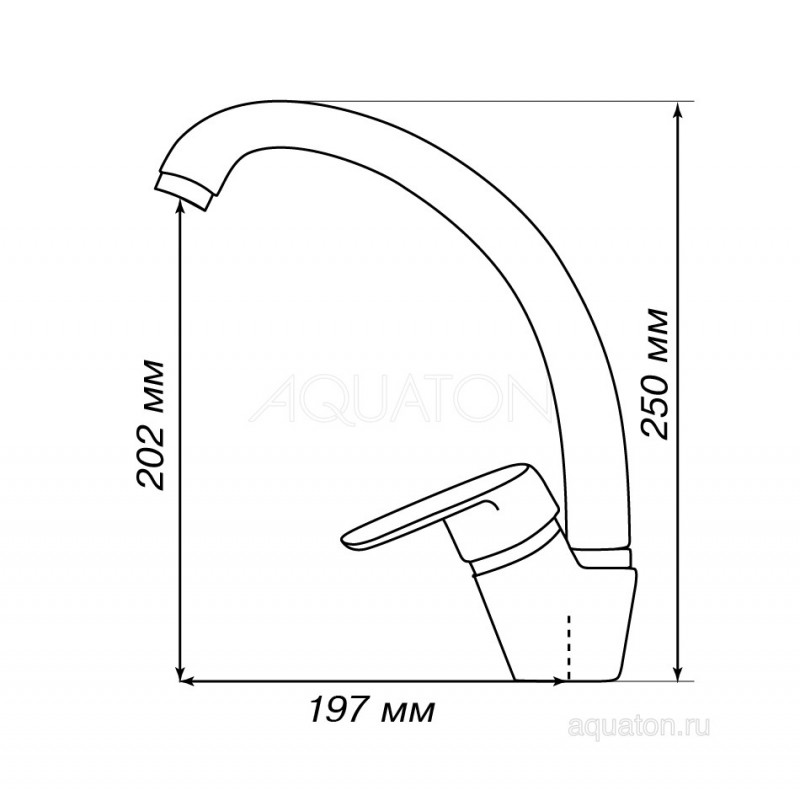 Смеситель для кухни серый Aquaton Нимо 1AX002FCXX230
