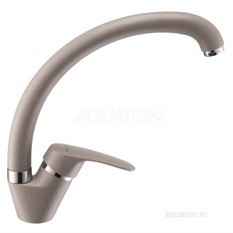 Смеситель для кухни серый шелк Aquaton Нимо 1AX002FCXX250