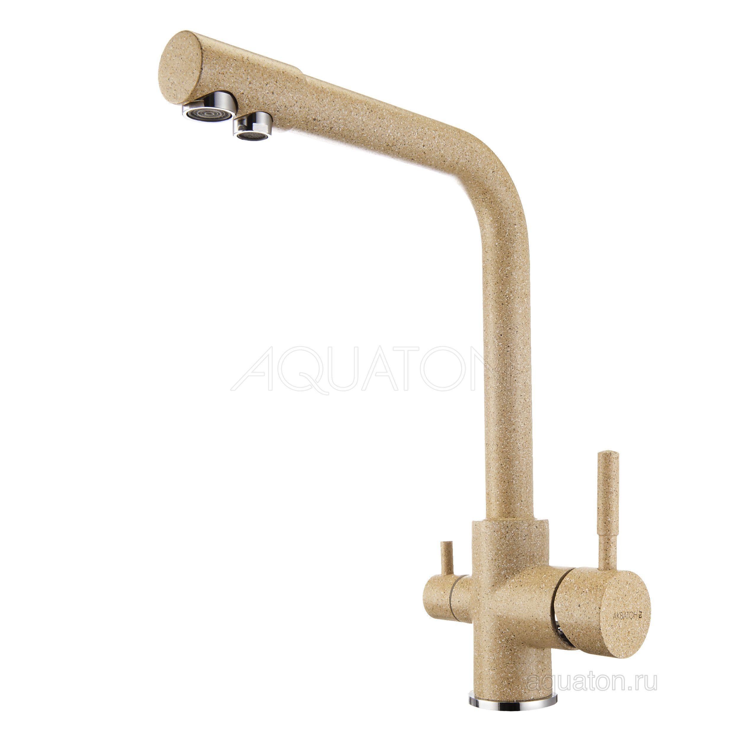Смеситель для кухни с фильтром песочный Aquaton Руан 1AX004FCXX220