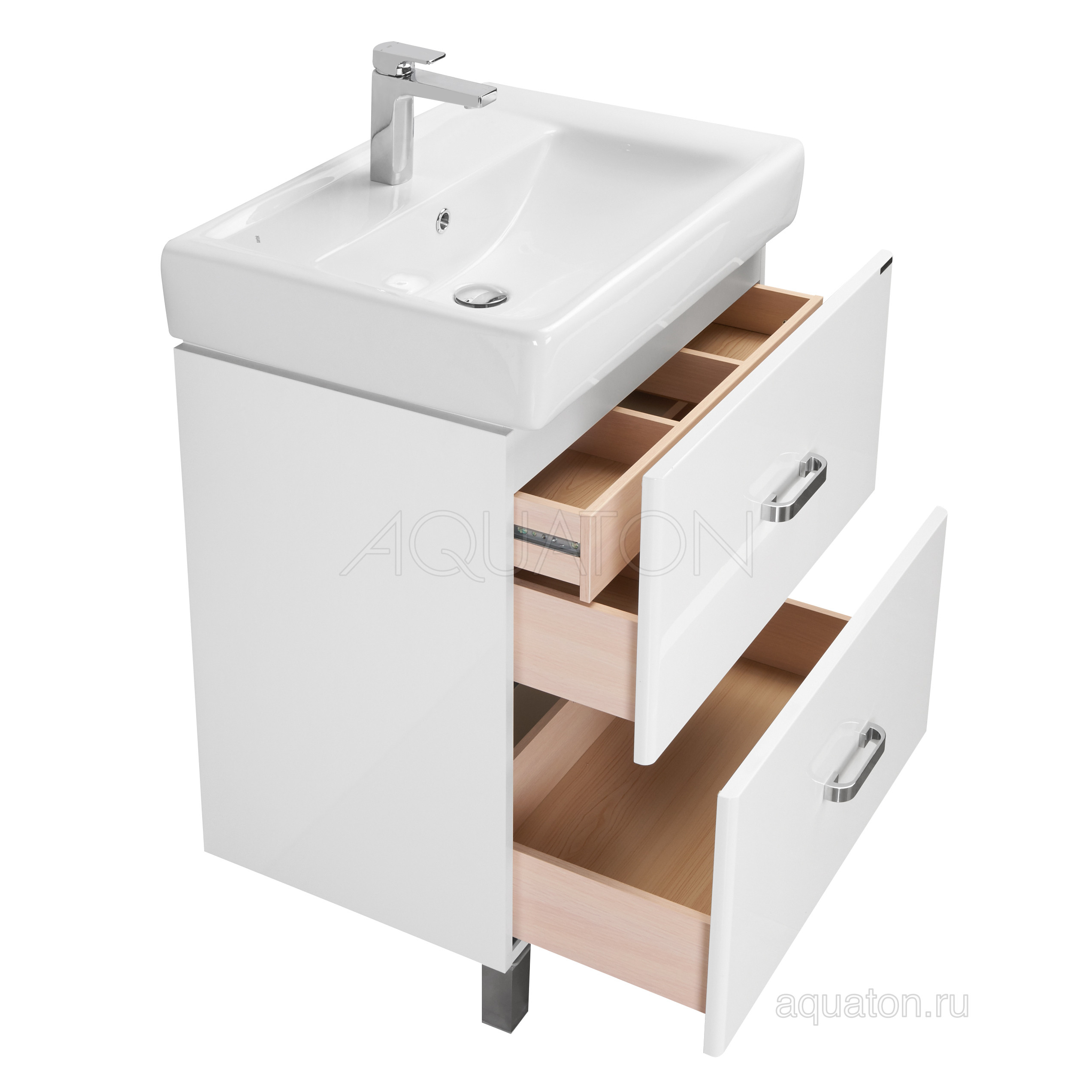 Тумба с раковиной Тигода 60 белая AQUATON Америна 1A1692K1AM010