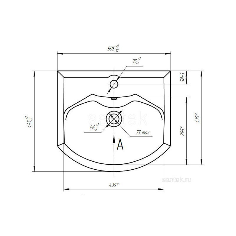 Тумба с раковиной Смайл 50 белая AQUATON Ария 1A1400K0AA010