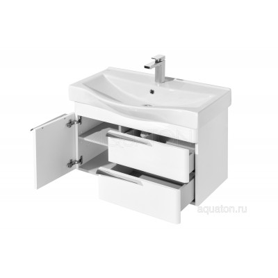 Тумба с раковиной Беверли 80 белая AQUATON Беверли 1A2355K0BV010