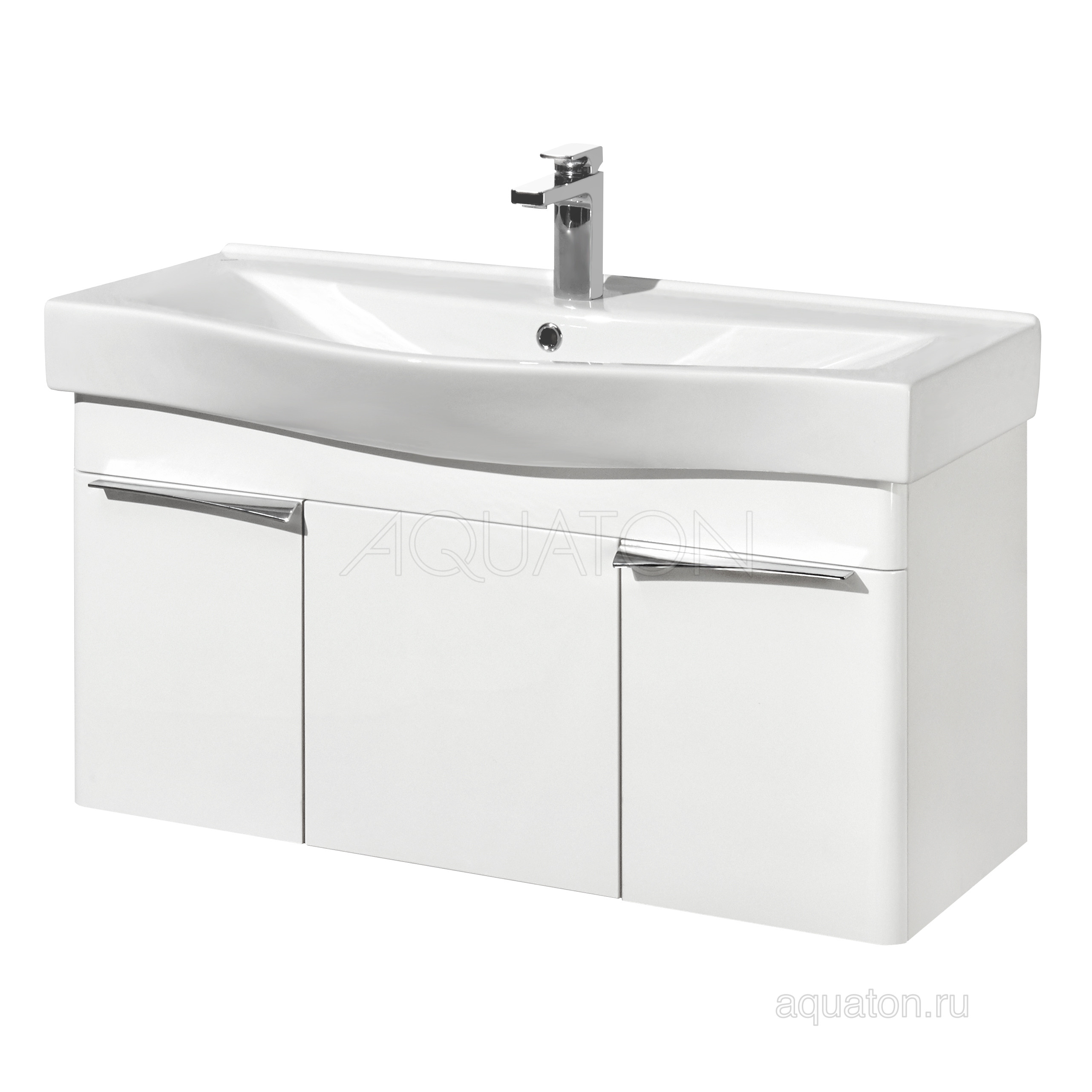 Тумба с раковиной Беверли 100 белая AQUATON Беверли 1A2367K0BV010