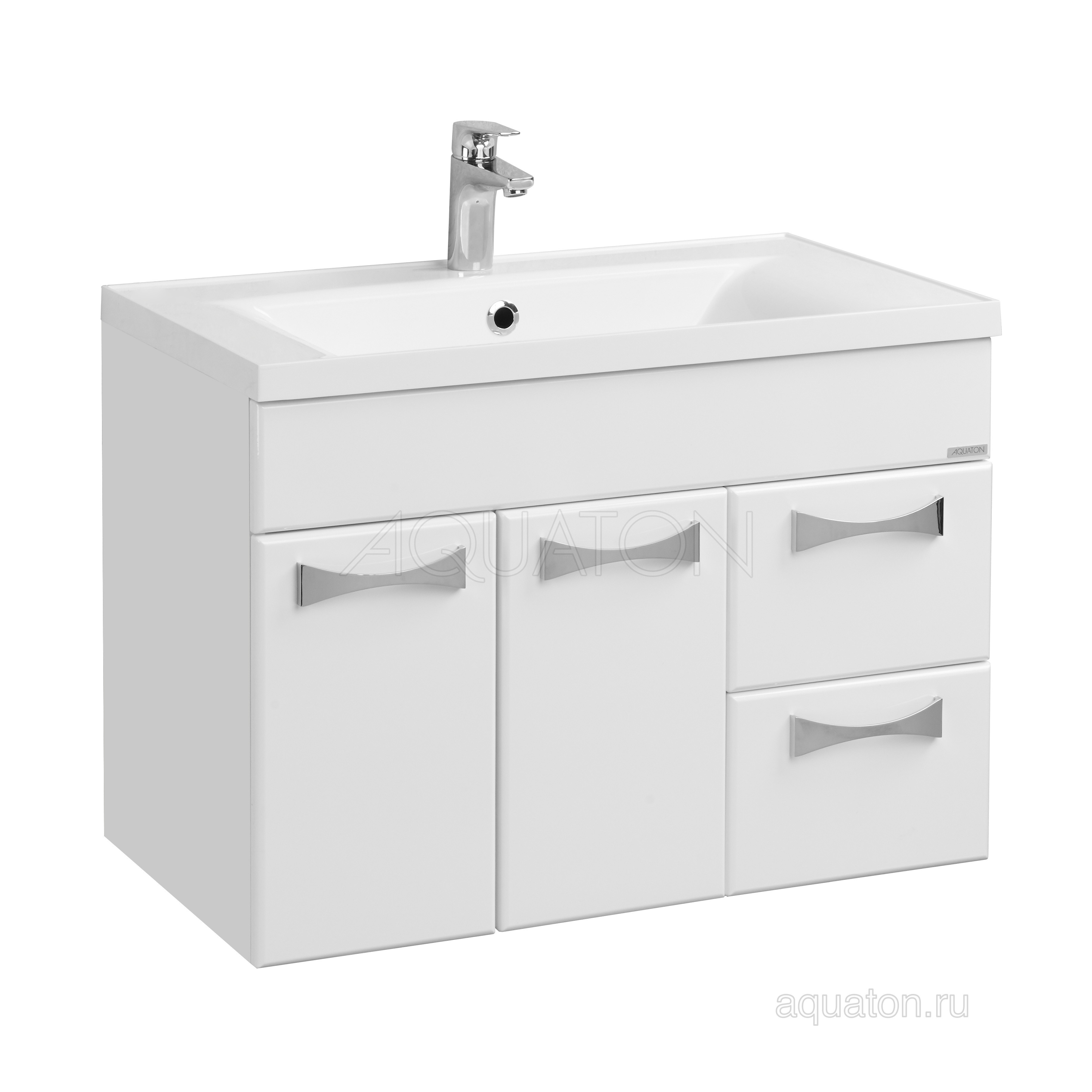 Тумба с раковиной Айрис М 80 белая AQUATON Диор 1A1678K3DR010