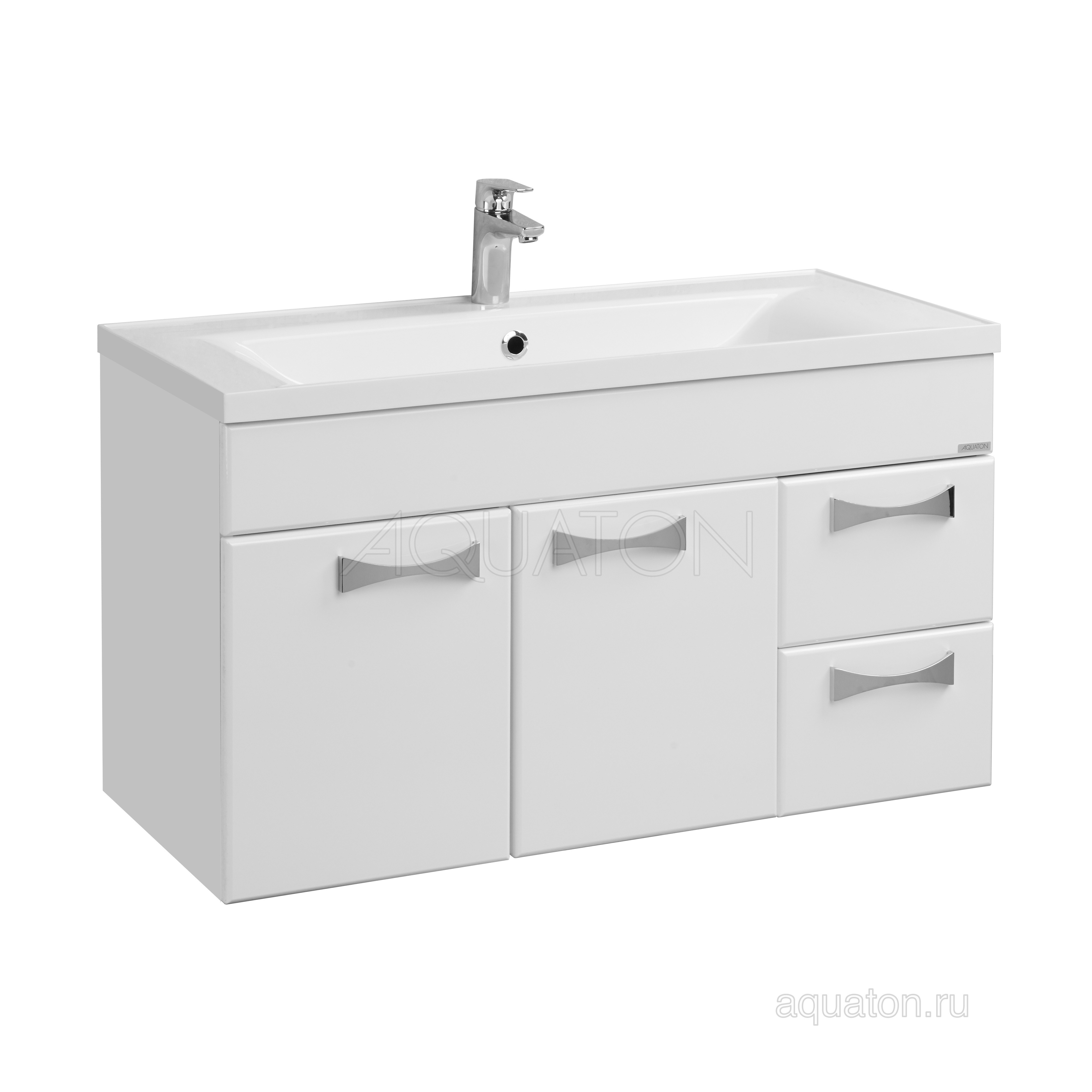 Тумба с раковиной Айрис 100 белая AQUATON Диор 1A1677K2DR010