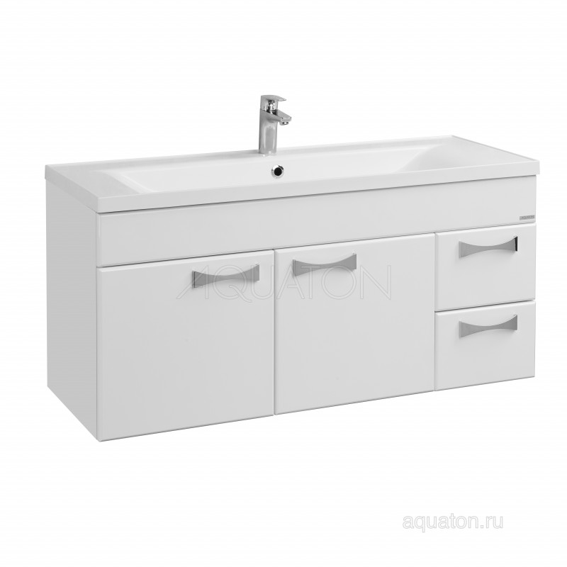 Тумба с раковиной Айрис 120 белая AQUATON Диор 1A1106K2DR010