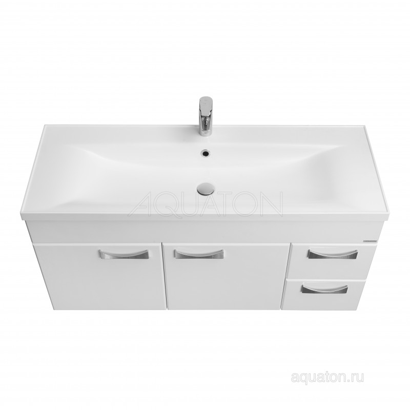 Тумба с раковиной Айрис 120 белая AQUATON Диор 1A1106K2DR010