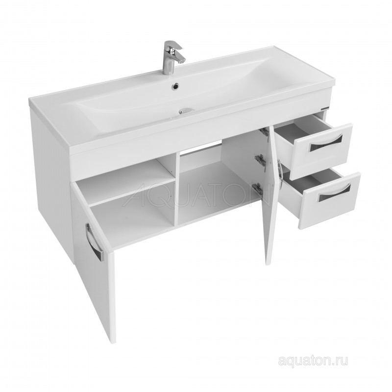 Тумба с раковиной Айрис М 120 белая AQUATON Диор 1A1106K3DR010