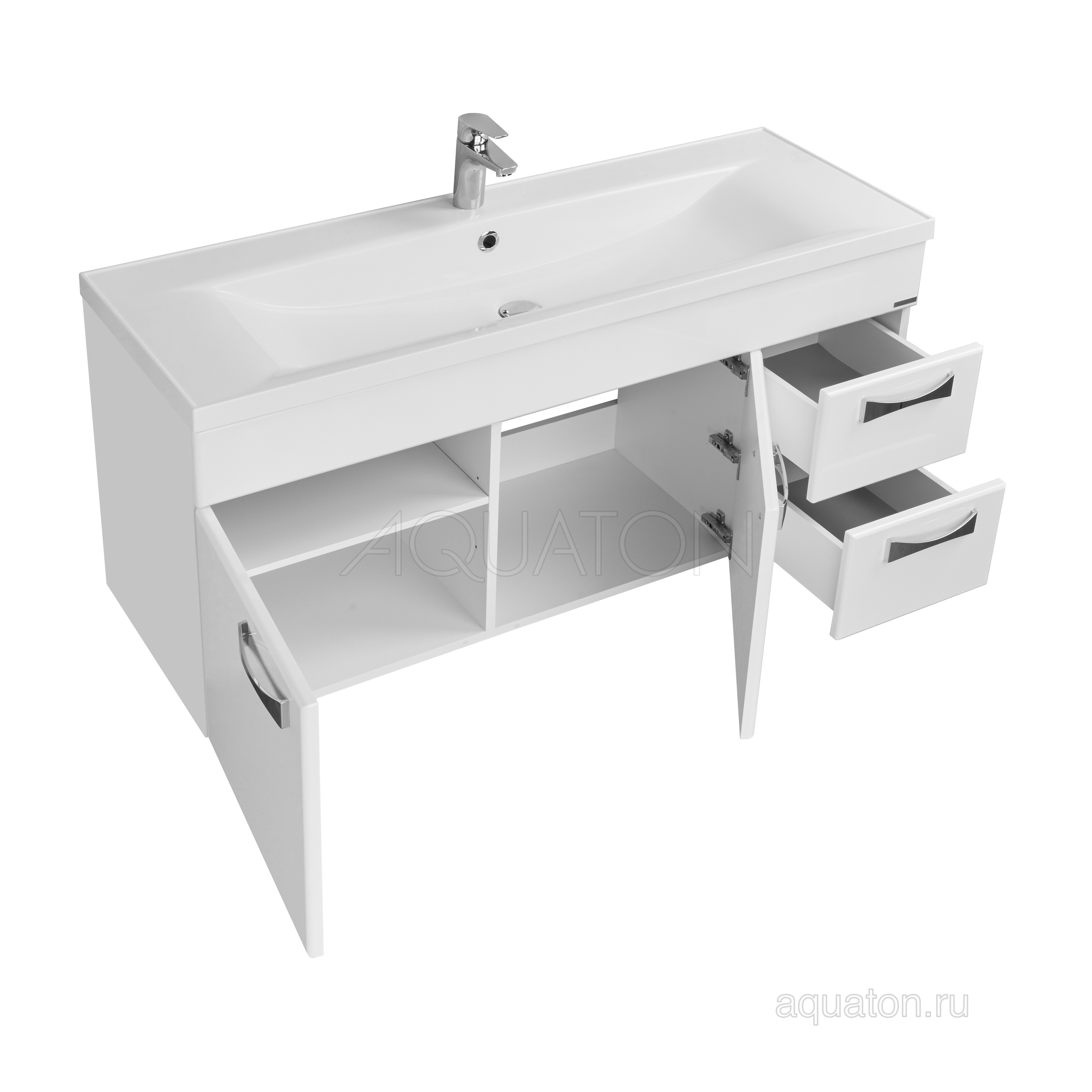 Тумба с раковиной Айрис М 120 белая AQUATON Диор 1A1106K3DR010