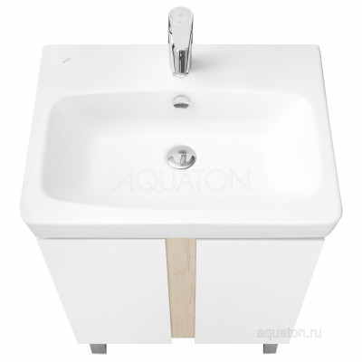 Тумба с раковиной Нео 60 белая/дуб AQUATON Кантри 1A2574K0AHB20