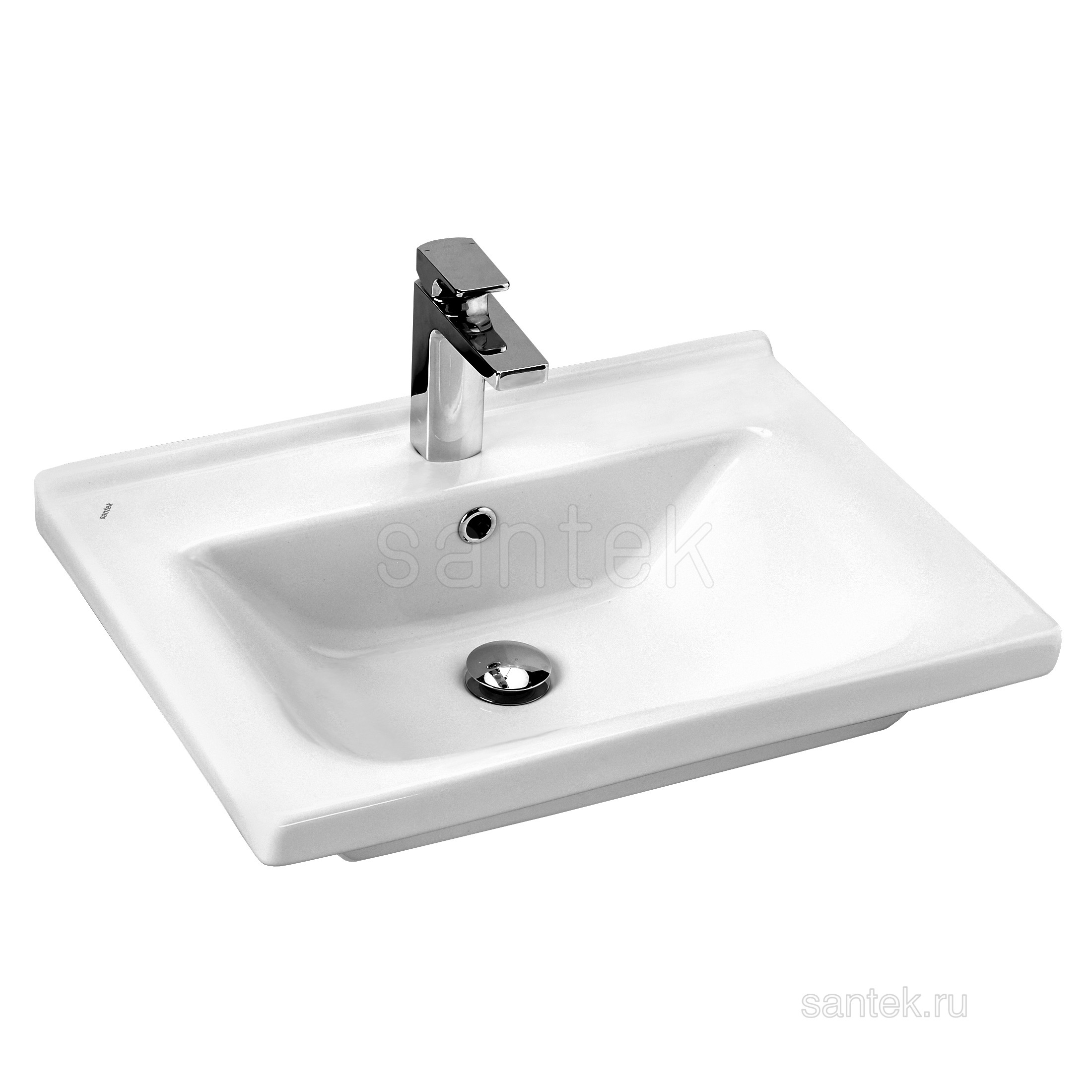 Тумба с раковиной Миранда 60 белая/бетон пайн AQUATON Капри 1A2301K1KPDA0