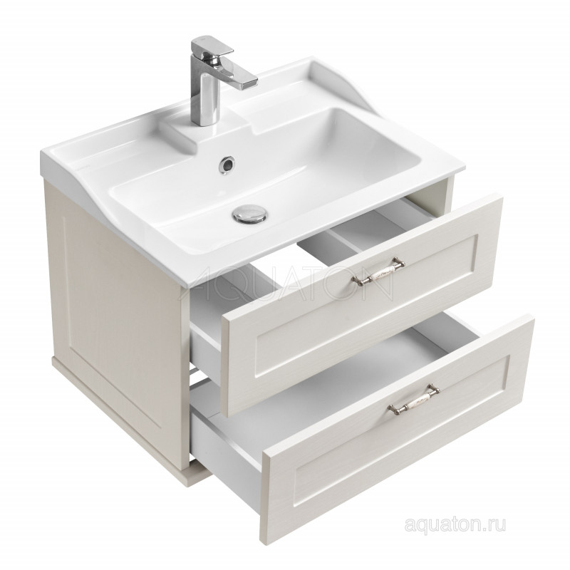 Тумба с раковиной Фабиа 65 дуб белый AQUATON Леон 1A1870K0LBPS0