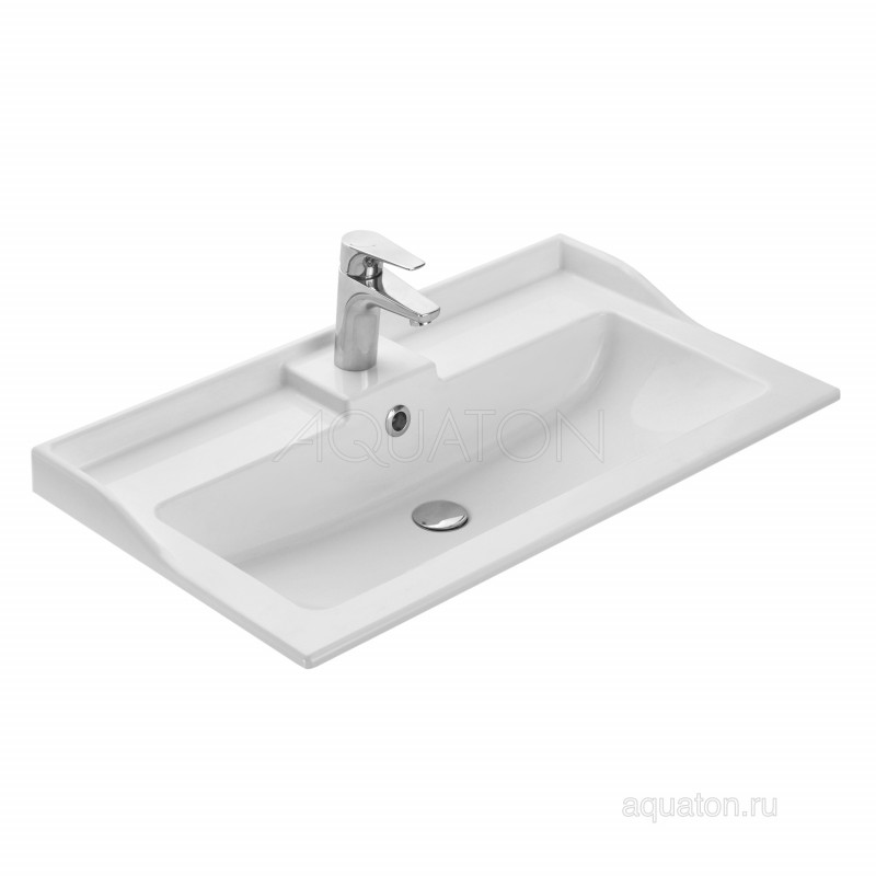 Тумба с раковиной Фабиа 80 дуб бежевый AQUATON Леон 1A1863K0LBPR0