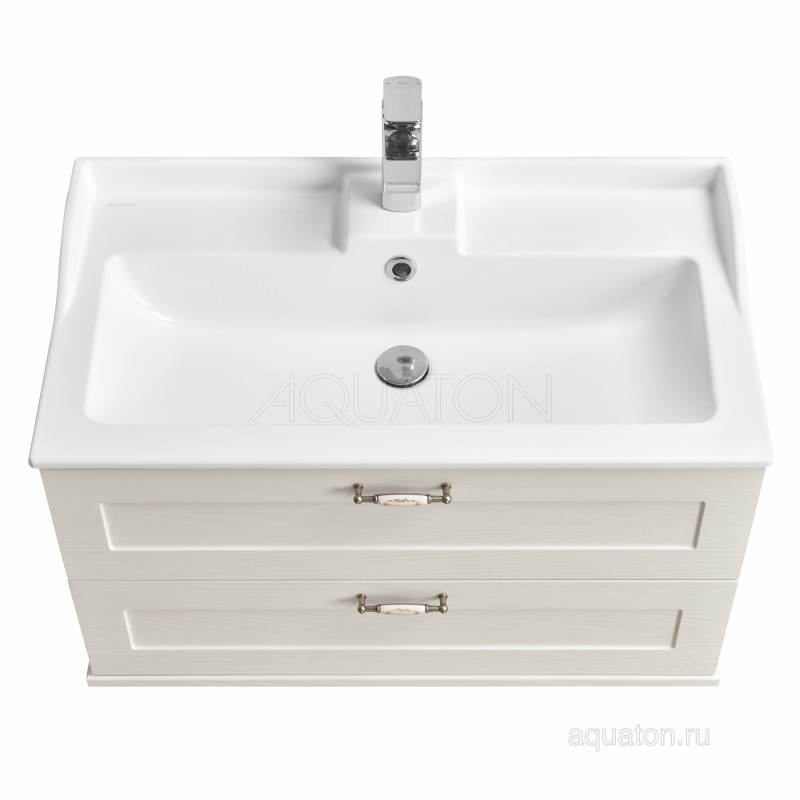 Тумба под раковину дуб белый 80см AQUATON Леон 1A186301LBPS0
