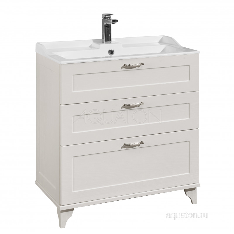Тумба с раковиной Фабиа 80 дуб белый AQUATON Леон 1A1878K0LBPS0