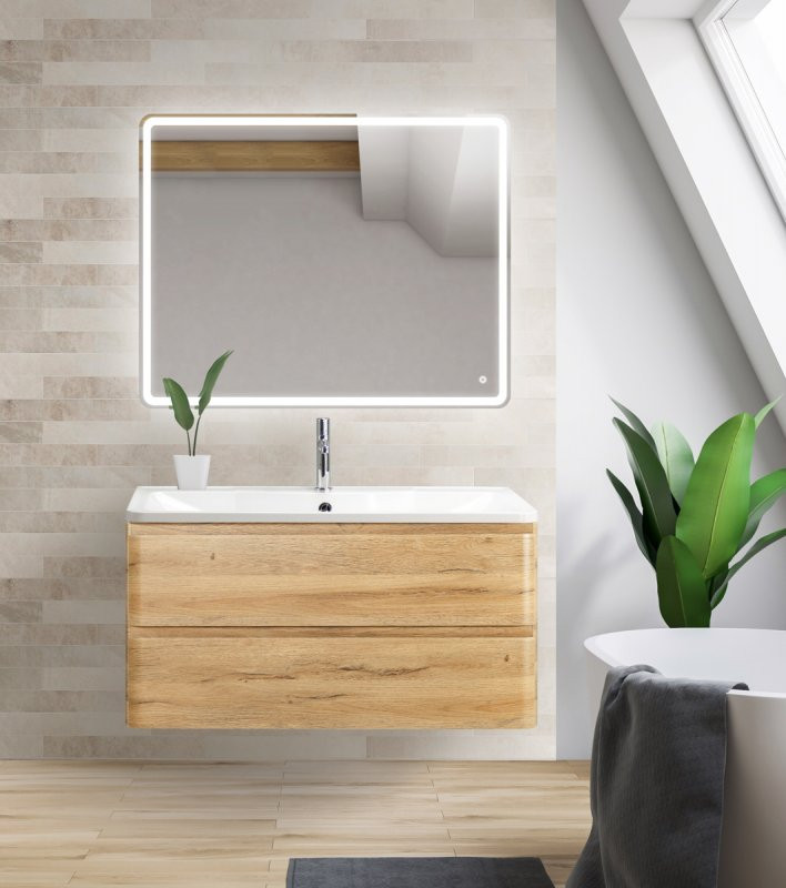 База под раковину подвесная с двумя выкатными ящиками 1000x450x500  BelBagno ALBANO-1000, Rovere Rustico