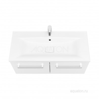 Тумба 2 ящика с раковиной Айрис 100 белая AQUATON Мадрид 1A1280K4MA010