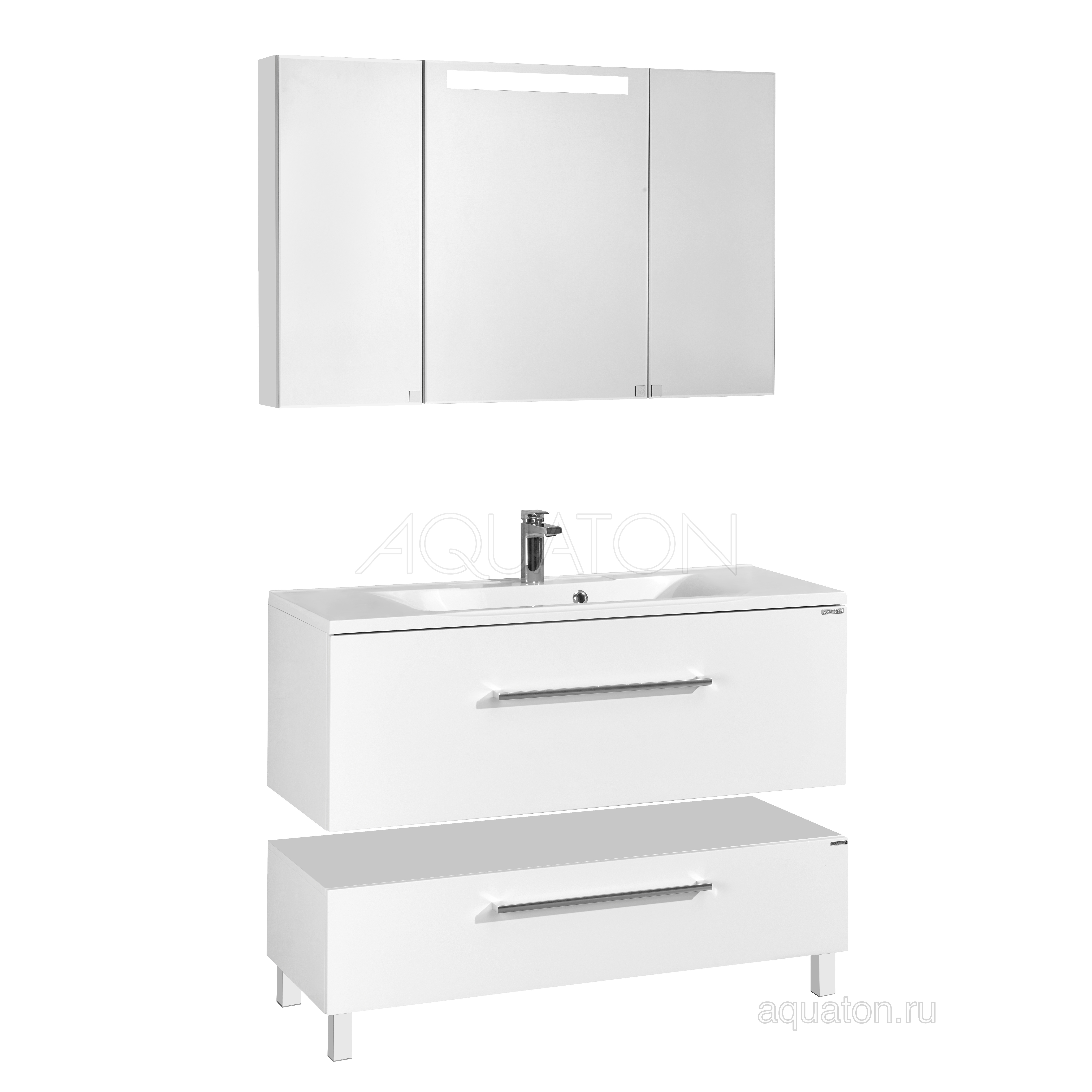 Тумба с раковиной Айрис 120 белая AQUATON Мадрид 1A1687K2MA010