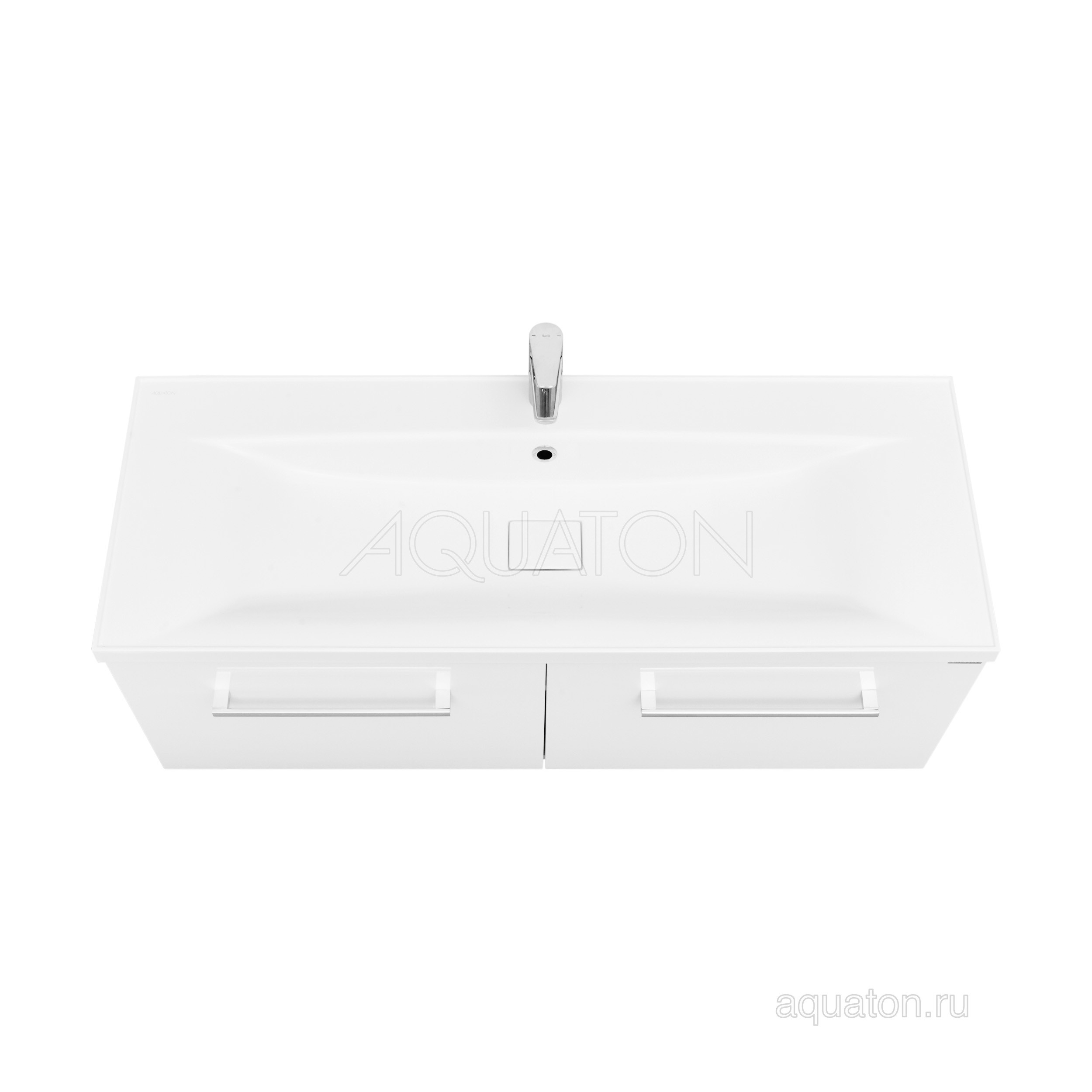 Тумба 2 ящика с раковиной Айрис 120 белая AQUATON Мадрид 1A1703K2MA010