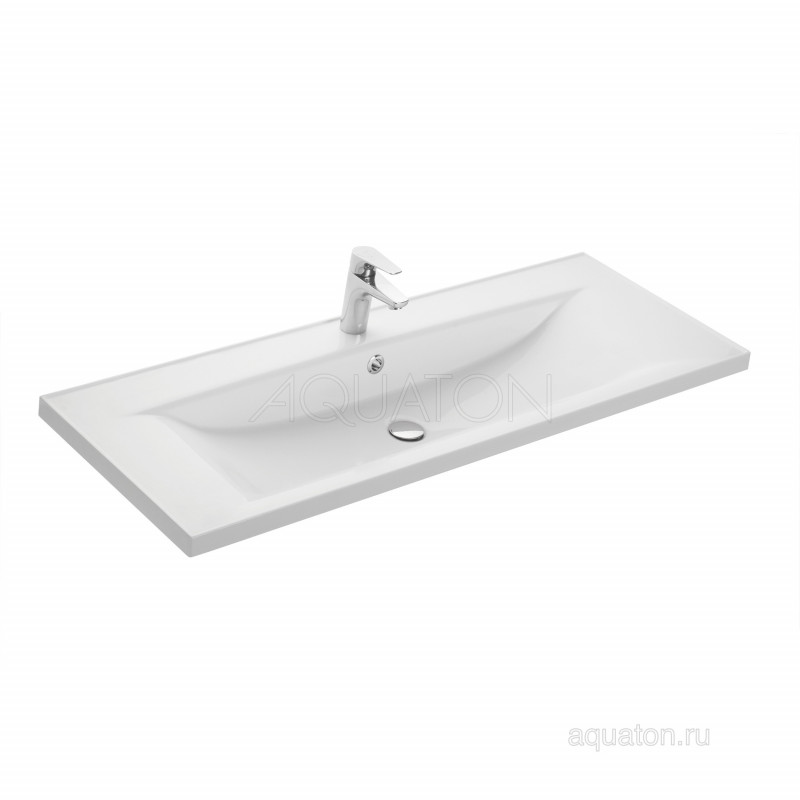 Тумба 2 ящика с раковиной Айрис 120 белая AQUATON Мадрид 1A1703K2MA010