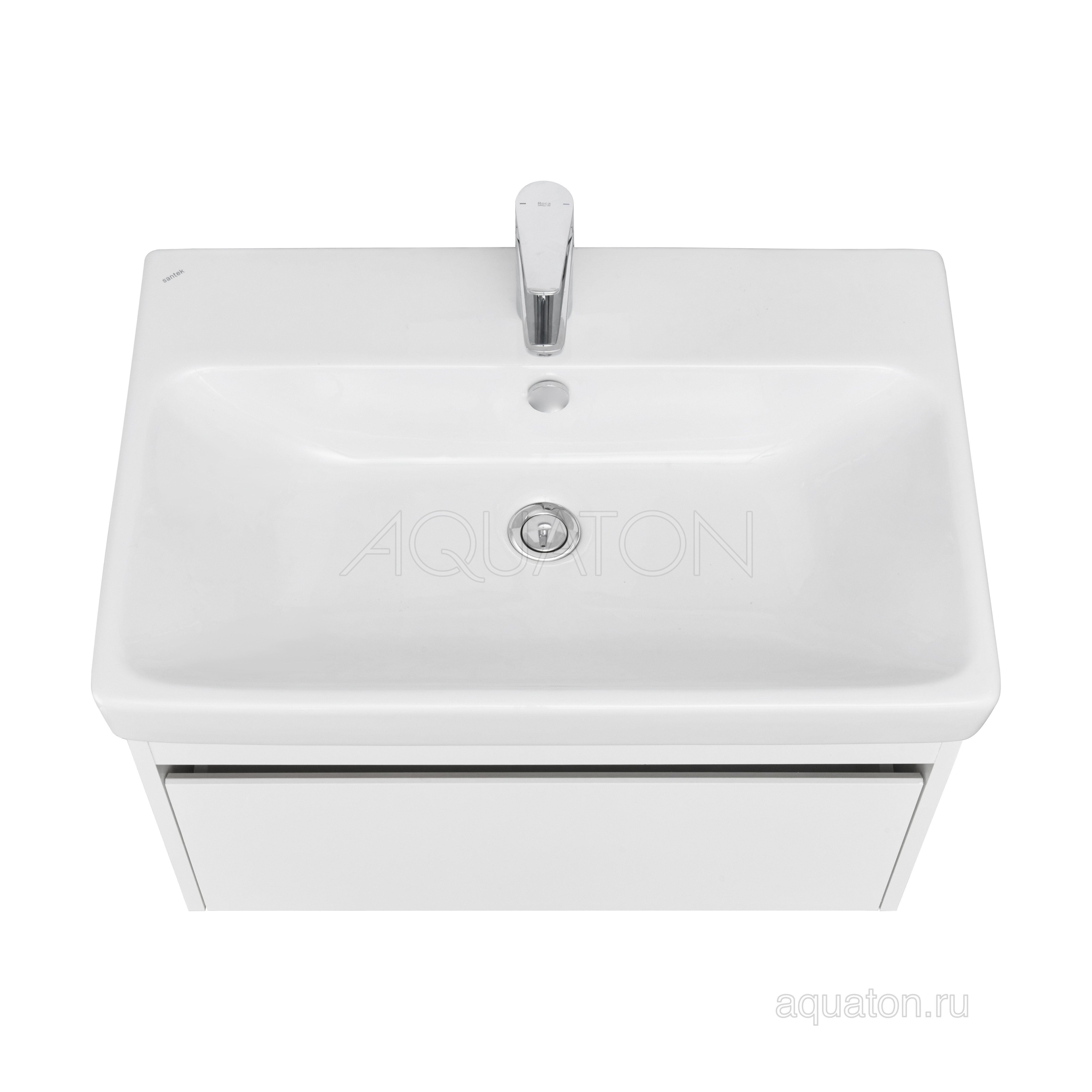 Тумба с раковиной Адриана 70 белая/ясень AQUATON Марти 1A2675K0MY010