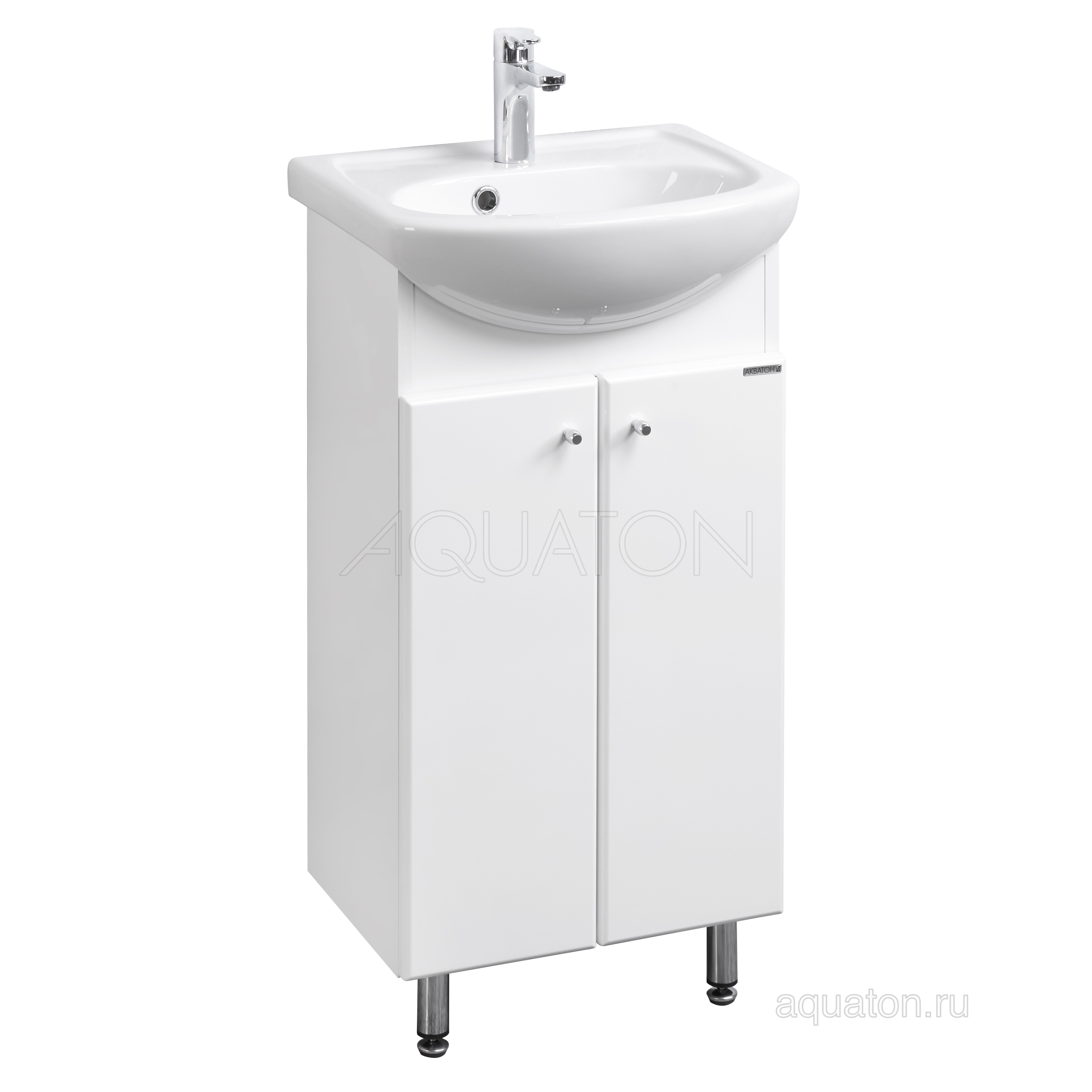 Тумба с раковиной Азов 45 белая AQUATON Минима 1A1044K1MR010