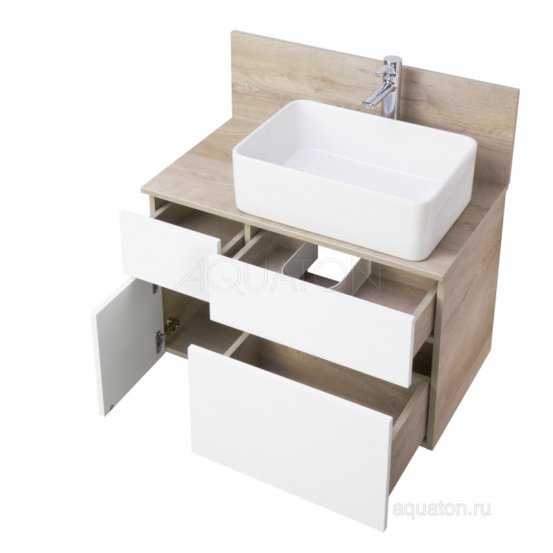 Тумба с раковиной MILA 35x50 дуб/белый AQUATON Мишель 1A2445K3MIDU0