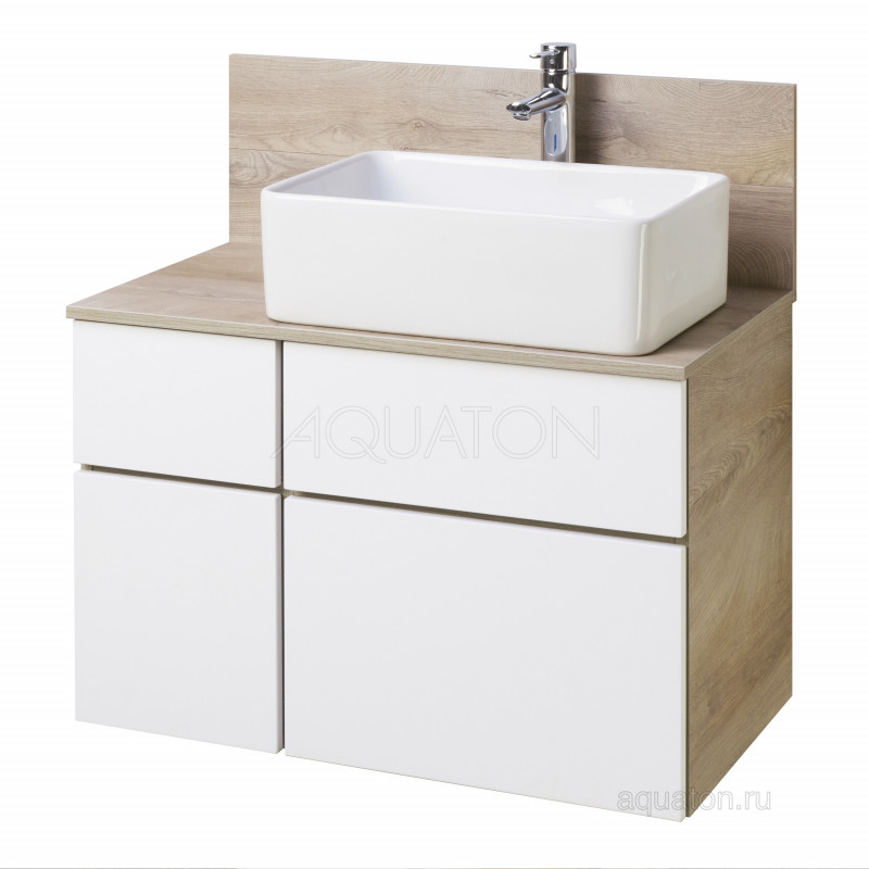 Тумба с раковиной Лола 60 дуб/белый AQUATON Мишель 1A2445K4MIDU0
