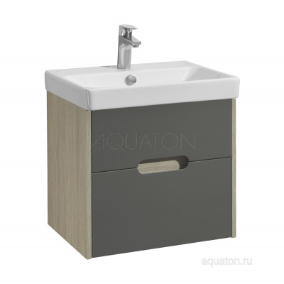 Тумба с раковиной Адриана 55 серая/дуб AQUATON Оливия 1A2542K0OLUG0