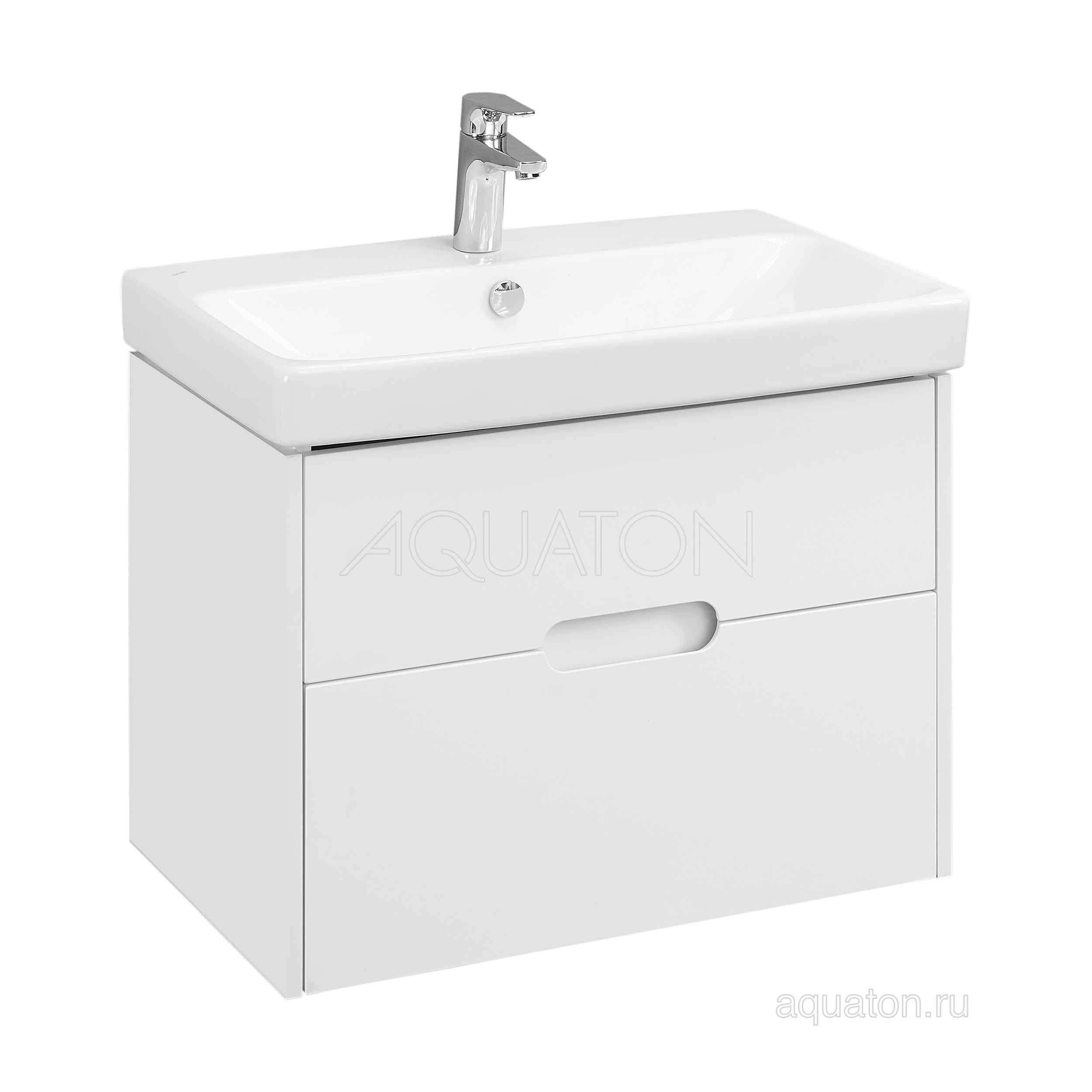 Тумба с раковиной Адриана 70 белая AQUATON Оливия 1A2543K0OL010