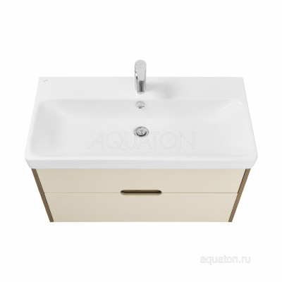 Тумба с раковиной Адриана 90 бежевая/дуб AQUATON Оливия 1A2544K0OLVG0