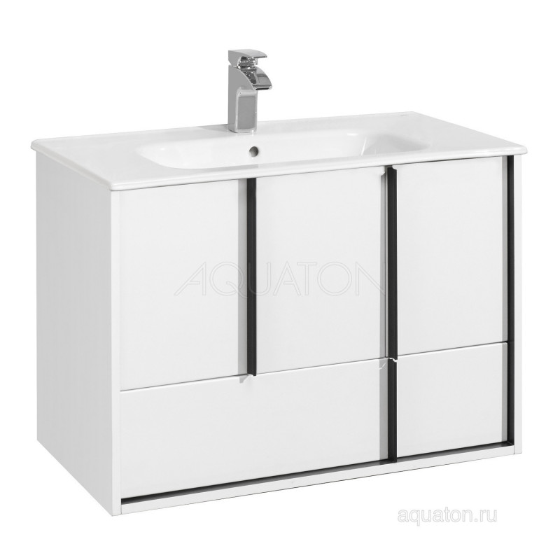 Тумба с раковиной Victoria-N Unik 80х46 белая AQUATON Ривьера 1A2390K1RVX20