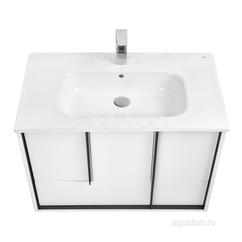 Тумба с раковиной Victoria-N Unik 80х46 белая AQUATON Ривьера 1A2390K1RVX20