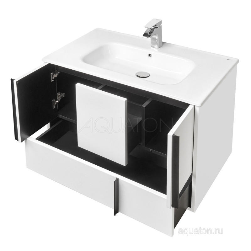 Тумба с раковиной Victoria-N Unik 80х46 белая AQUATON Ривьера 1A2390K1RVX20