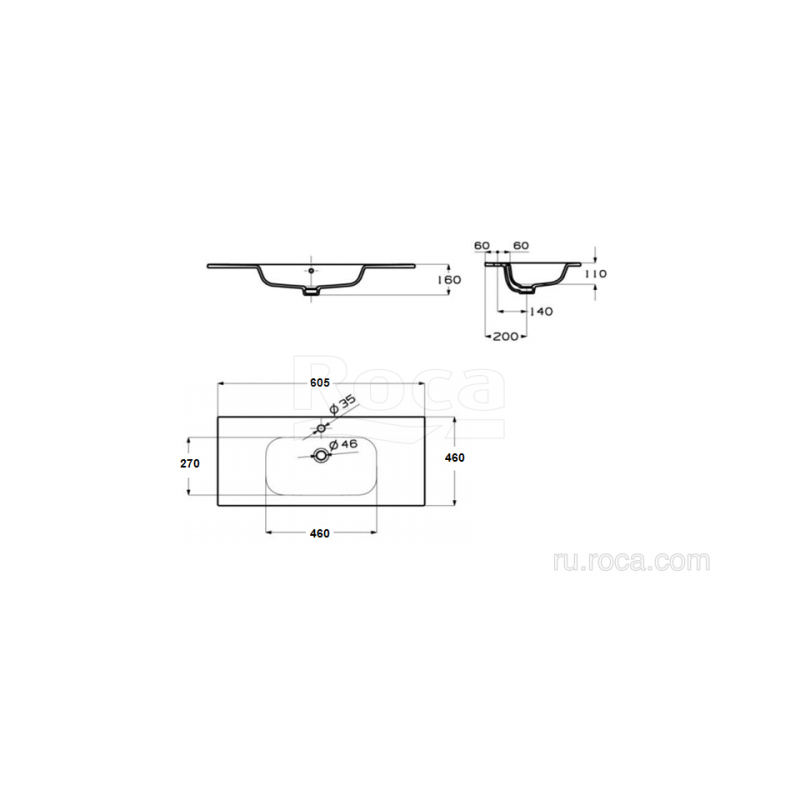 Тумба с раковиной Victoria-N Unik 60x46 белая AQUATON Римини 1A2266K1RN010