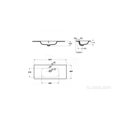Тумба с раковиной Victoria-M Unik 60x46 черная AQUATON Римини 1A2266K1RN950