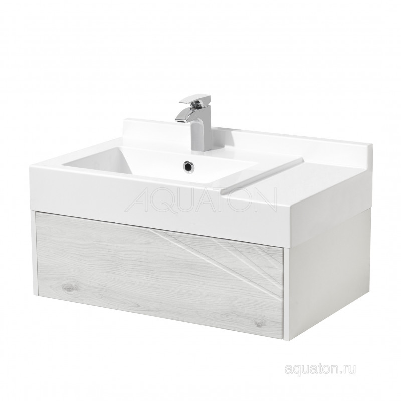 Тумба с раковиной Сакура 80 белый/ольха AQUATON Сакура 1A2364K1SKW80