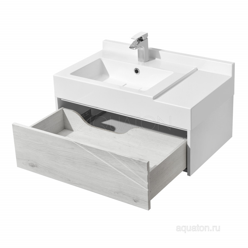 Тумба с раковиной Сакура 80 белый/ольха AQUATON Сакура 1A2364K1SKW80