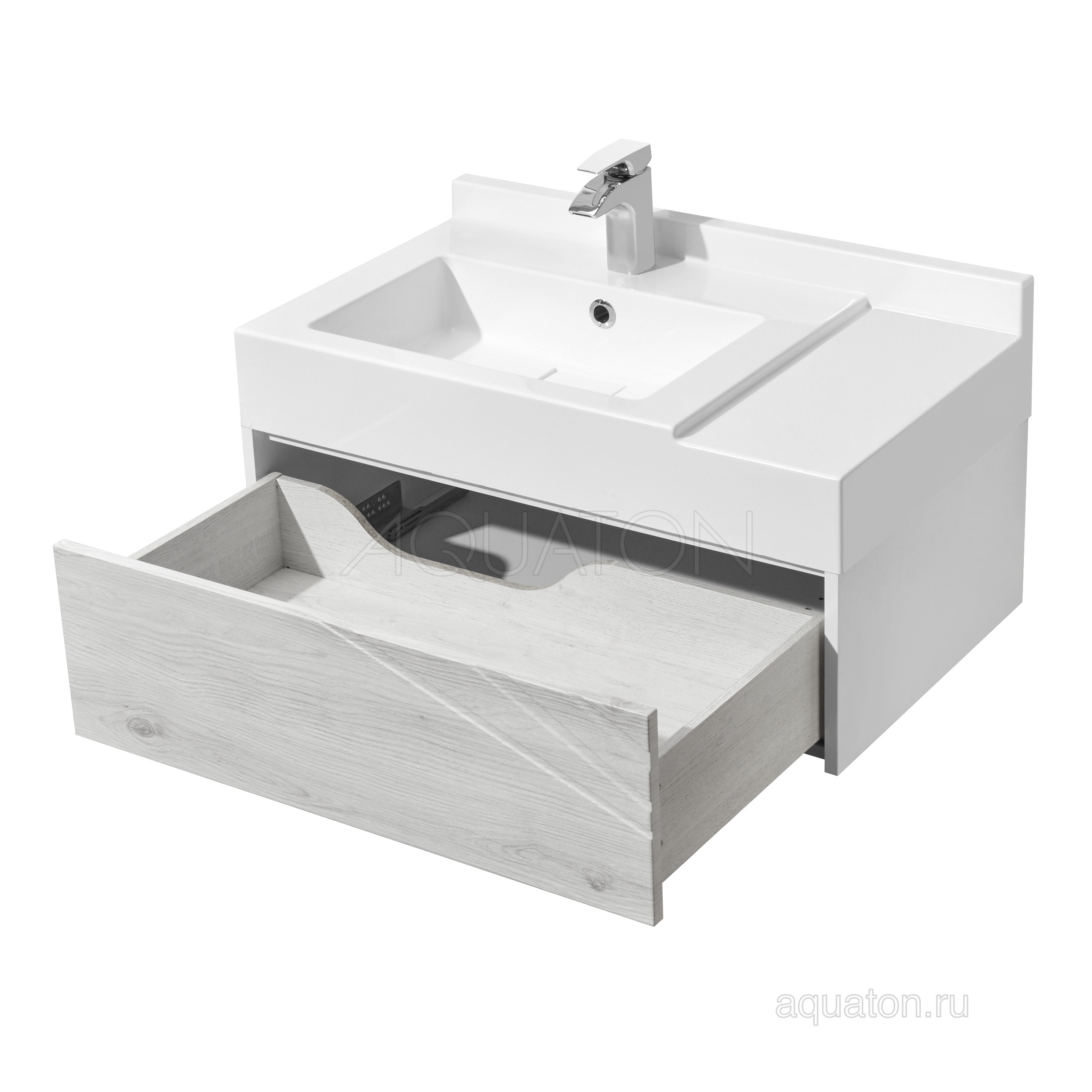 Тумба с раковиной Сакура 80 белый/ольха AQUATON Сакура 1A2364K1SKW80