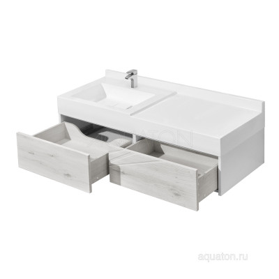 Тумба с раковиной Сакура 100 белый/ольха AQUATON Сакура 1A2349K1SKW80