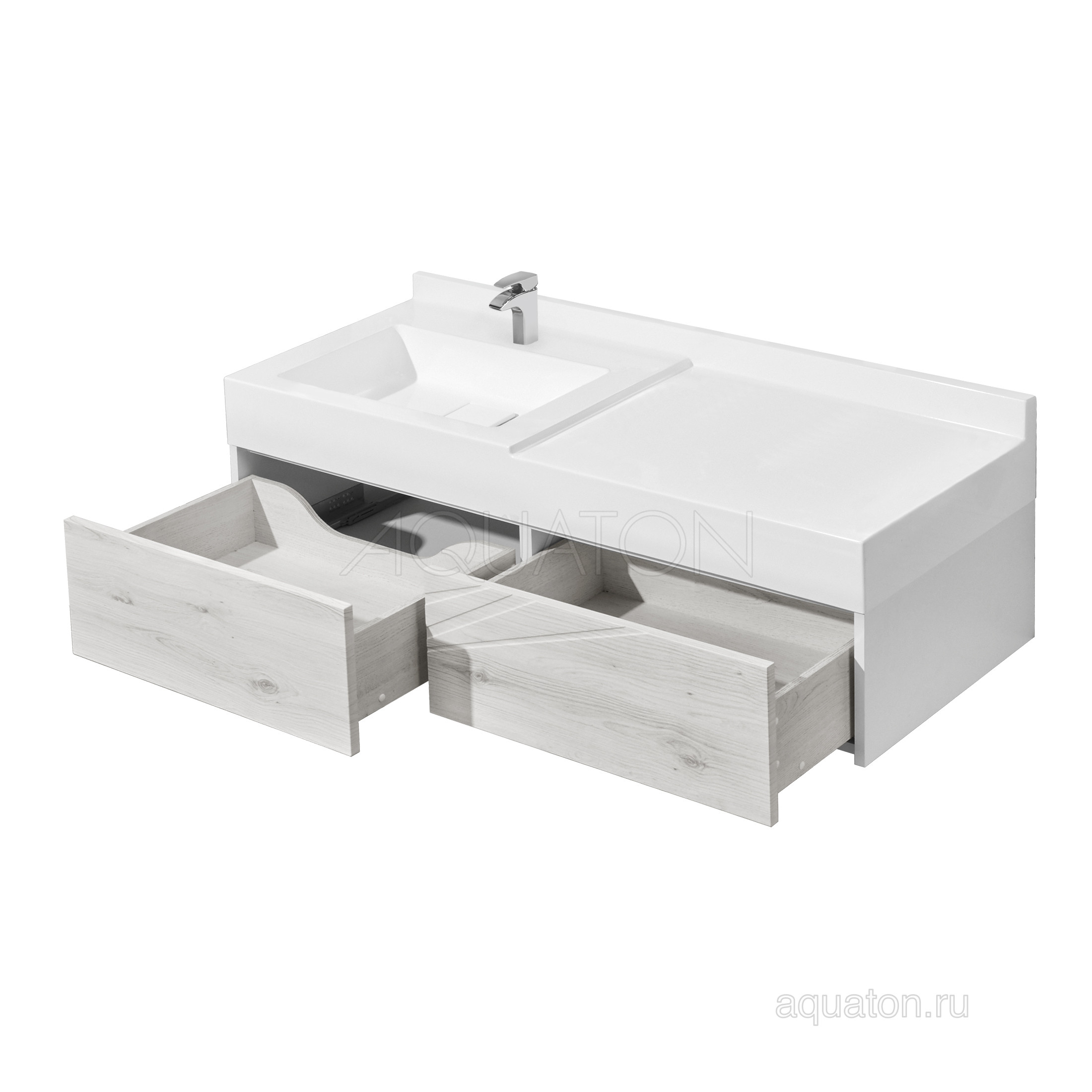 Тумба с раковиной Сакура 100 белый/ольха AQUATON Сакура 1A2349K1SKW80
