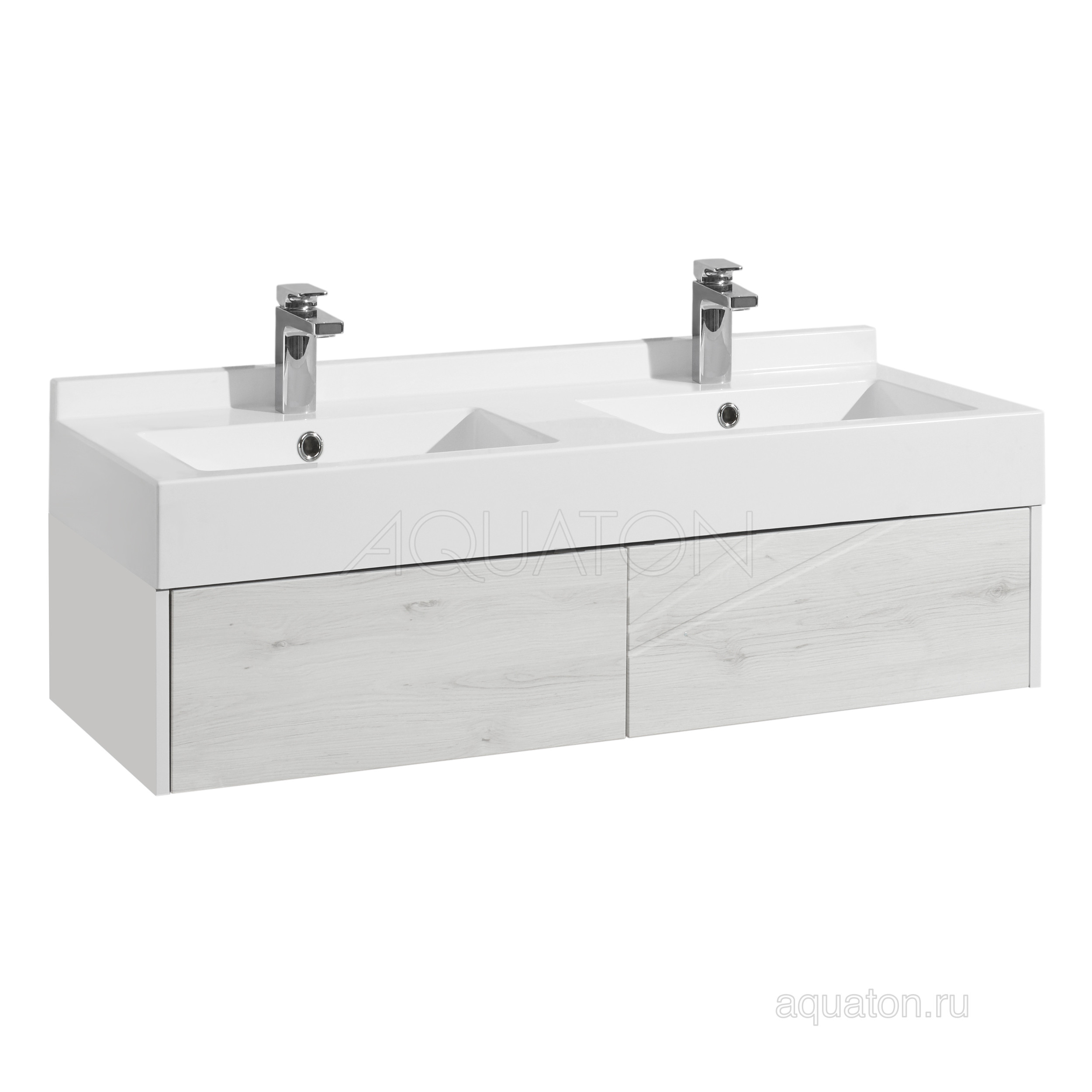 Тумба с раковиной Сакура 120 белый/ольха AQUATON Сакура 1A2197K1SKW80