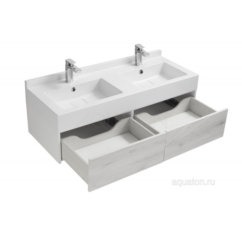 Тумба с раковиной Сакура 120 белый/ольха AQUATON Сакура 1A2197K1SKW80